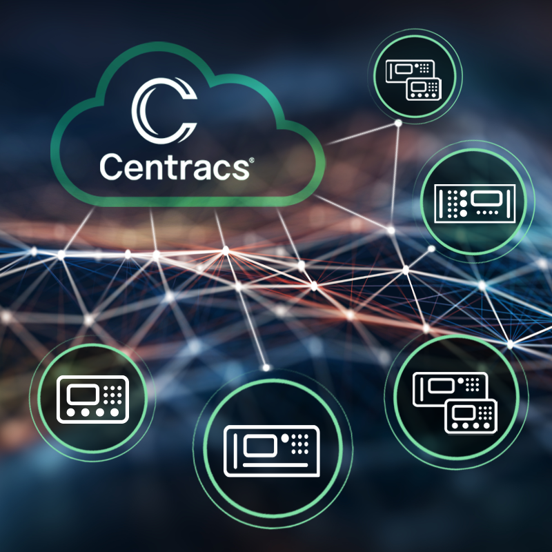 Centracs Predict traffic control software network diagram showing cloud connectivity to intersection signal controllers.